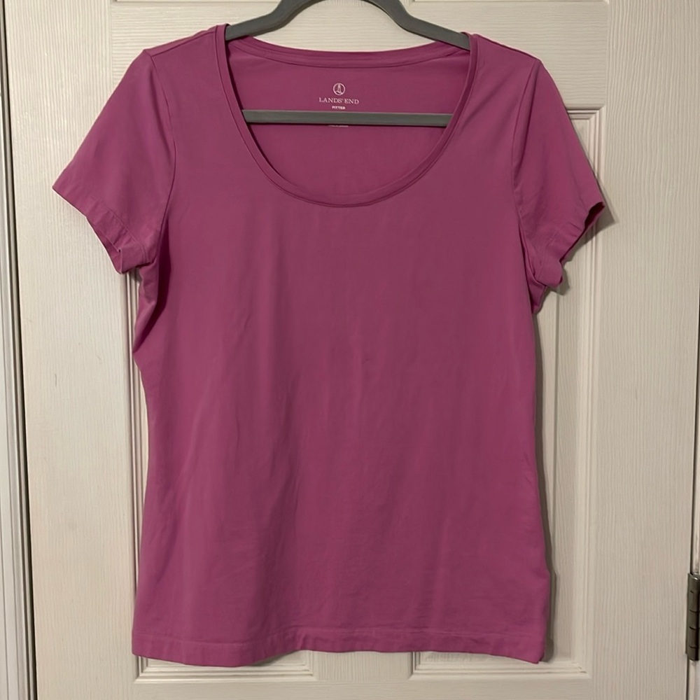 Lands End Fitted Tee Size Medium Purple